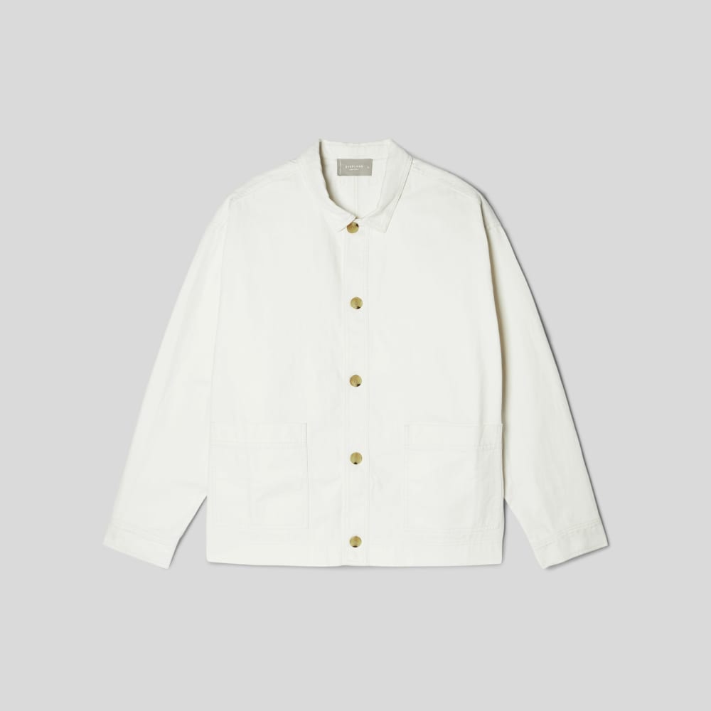 The Organic Cotton Herringbone Utility Jacket | Bone