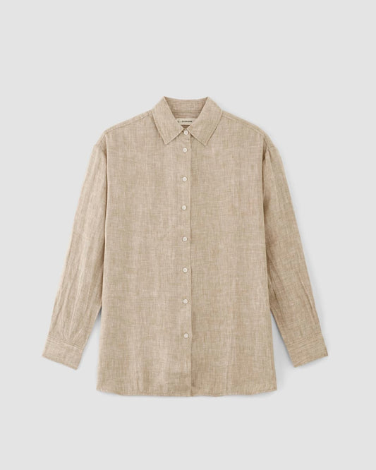 The Boyfriend Shirt in Linen | Cornstalk Chambray