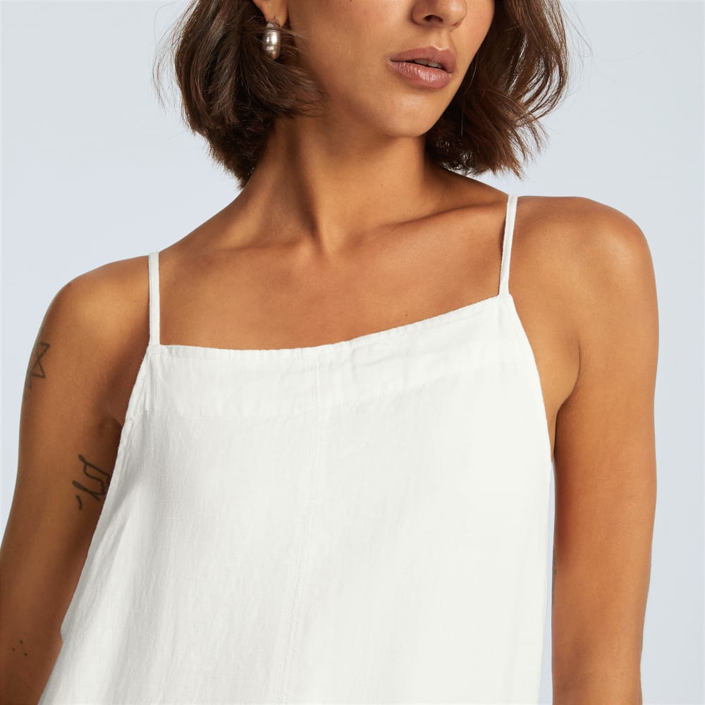 The Linen Apron Dress | White