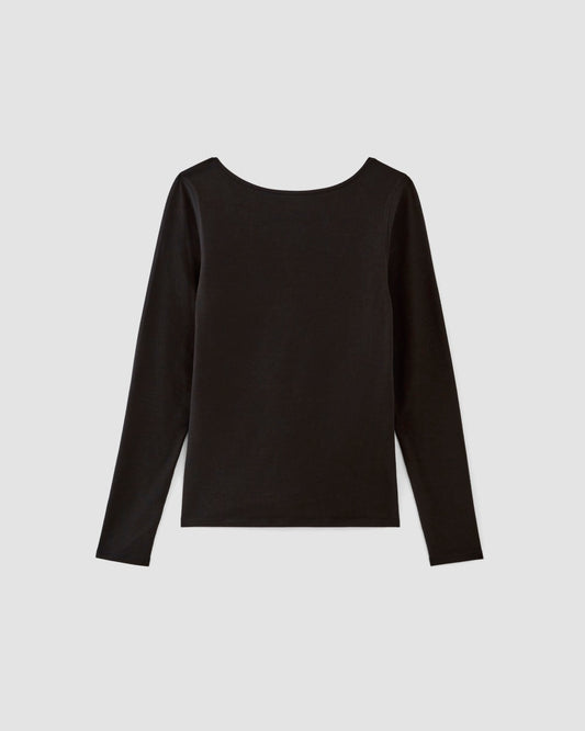 The Supima® Form Scoop-Back Tee | Black