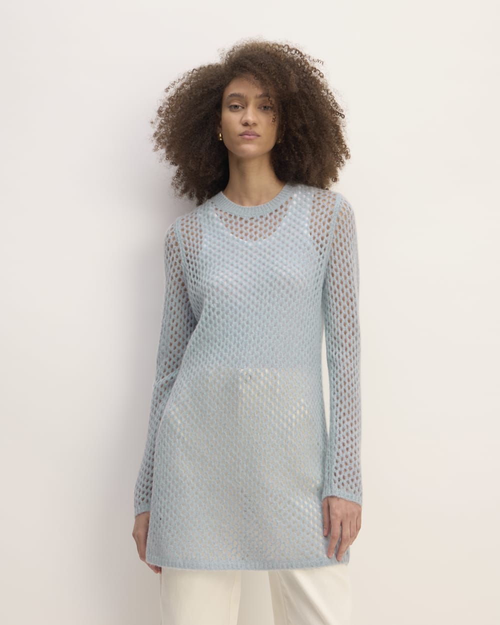 The Everlane x Marques' Almeida Alpaca Mesh Tunic | Mist