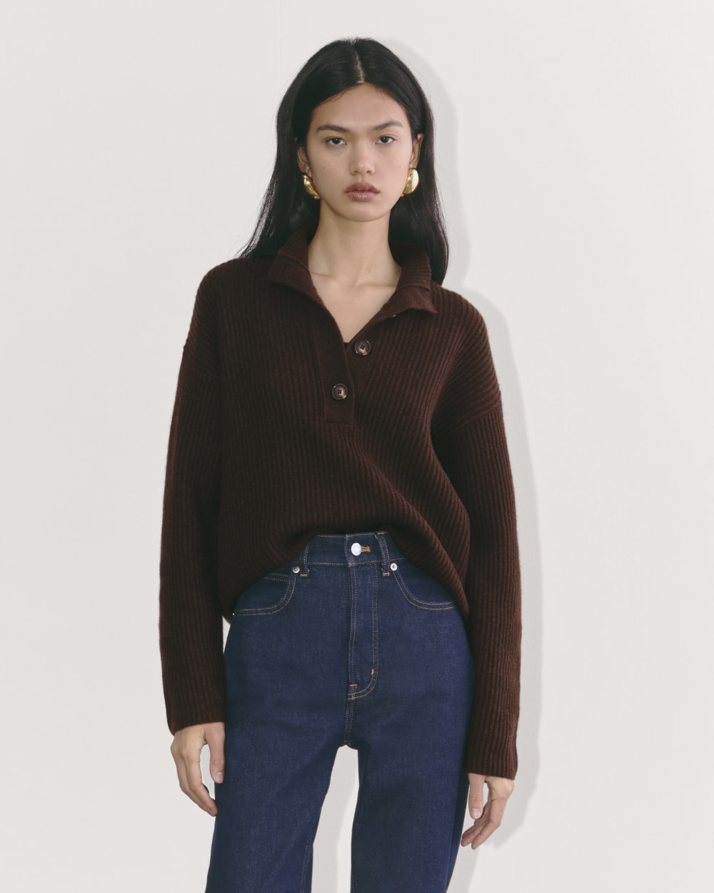 The Cocoon Henley in Wool Cashmere | Americano