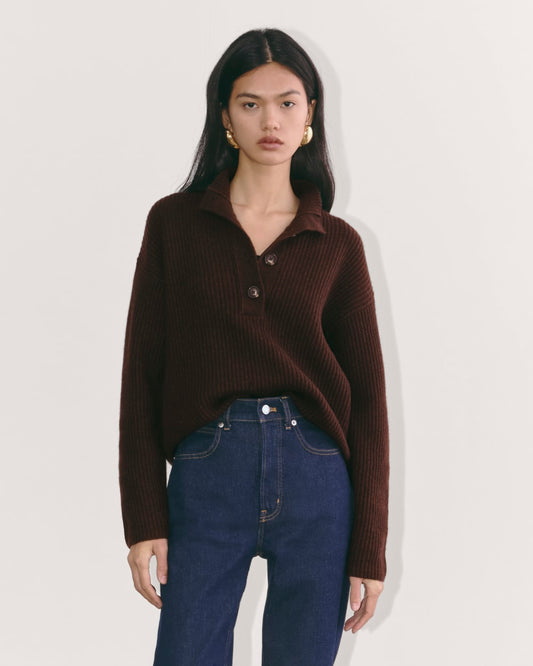 The Cocoon Henley in Wool Cashmere | Americano