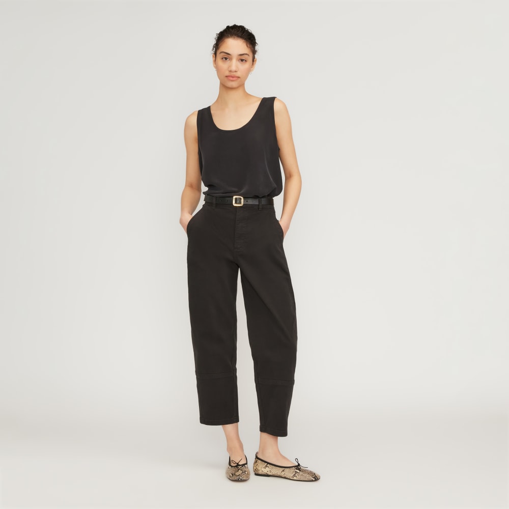 The Scoop Tank in Washable Silk | Black