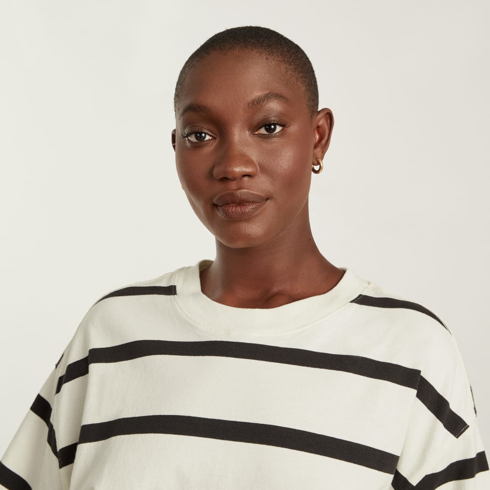 The Premium Weight Relaxed Tee | Black / Canvas