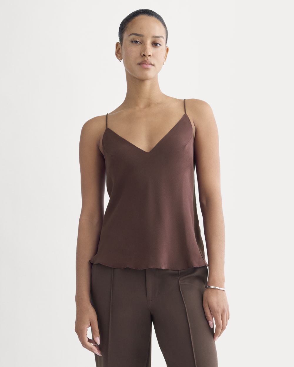 The Tie Back Cami in Washable Silk | Deep Plum