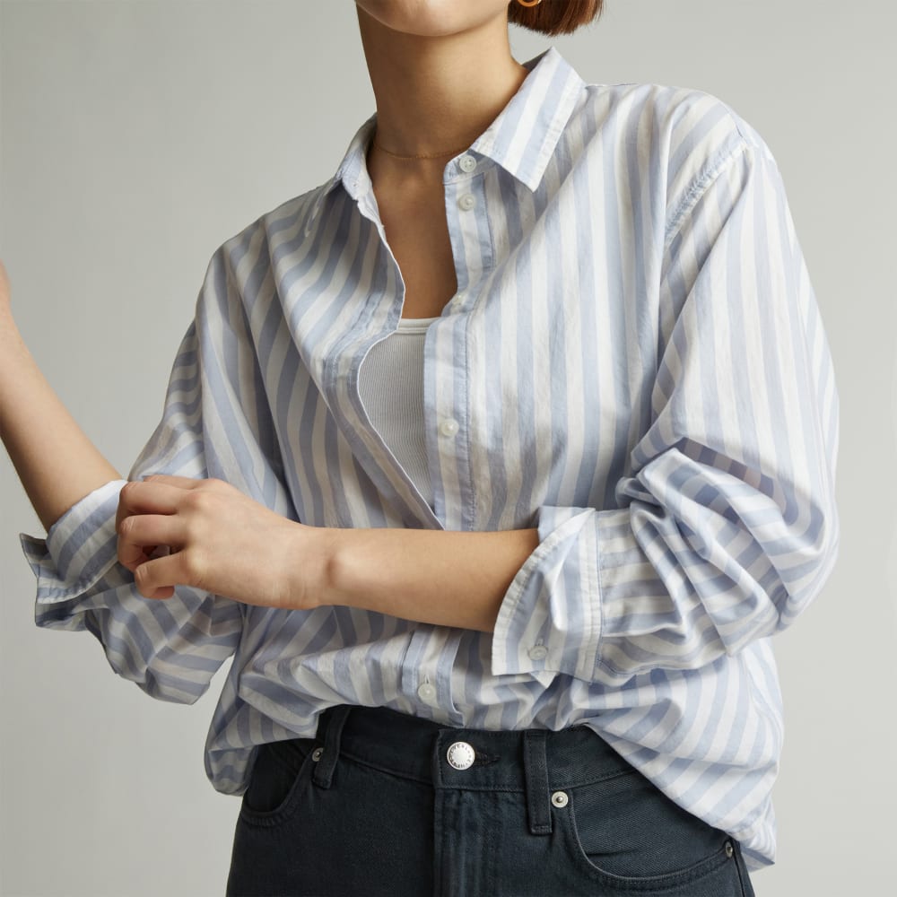 The Must-Have Shirt in Silky Cotton | Periwinkle / White