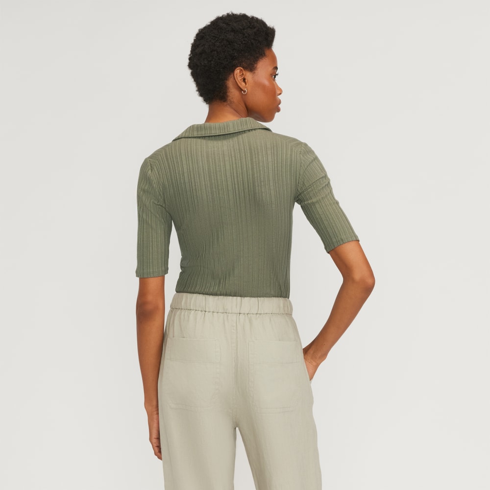 The Rib Soft Knit Open Collar Polo | Kalamata