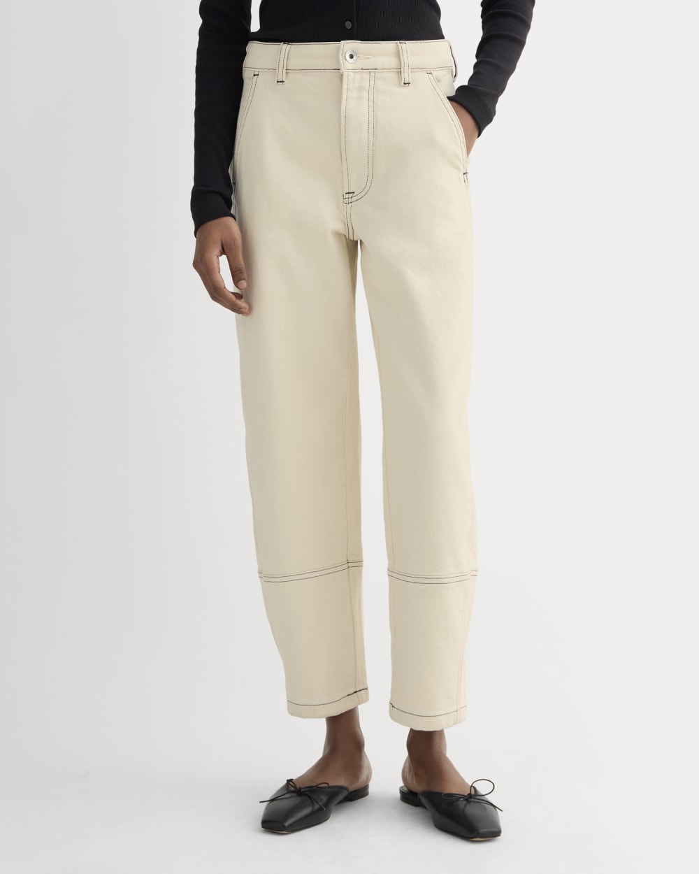 The Utility Barrel Pant | Ecru | Regular