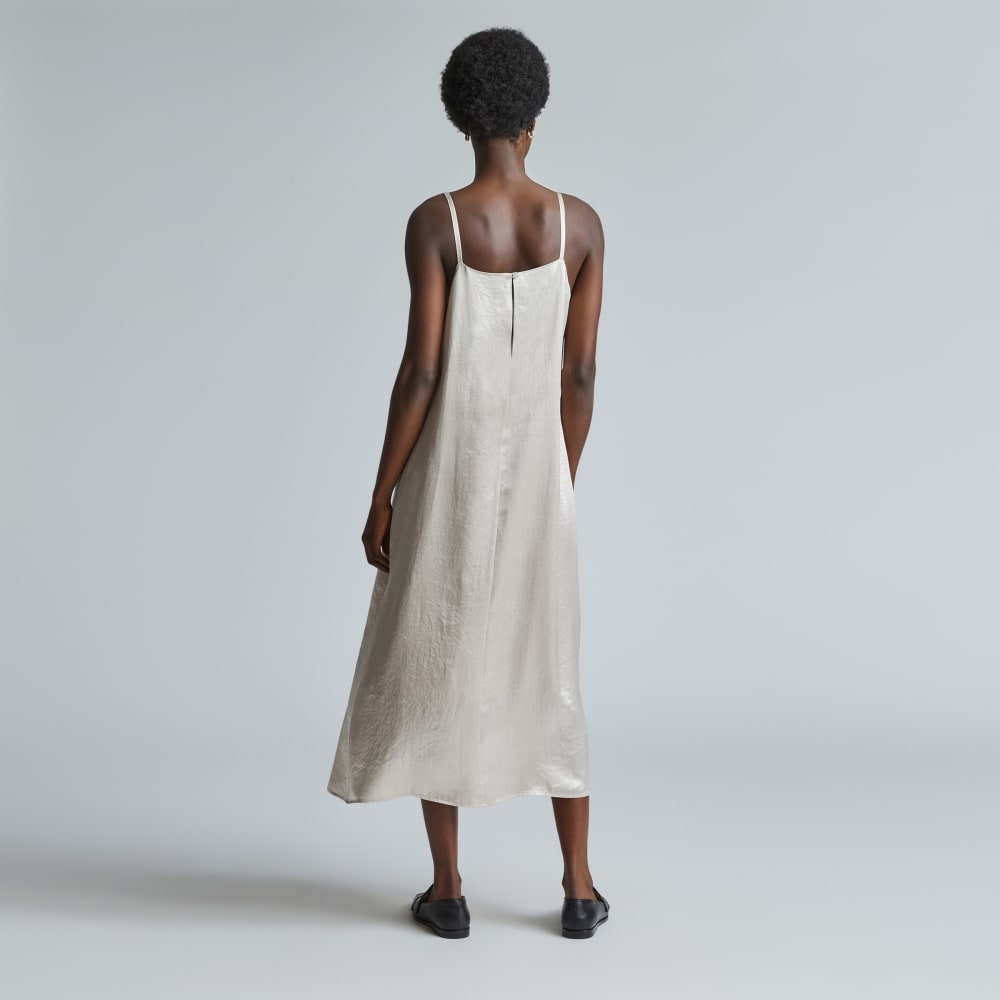 The Satin Square-Neck Slip Dress | Cream