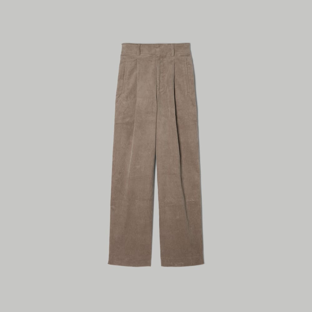 The Corduroy Way-High® Drape Pant  | Taupe Grey