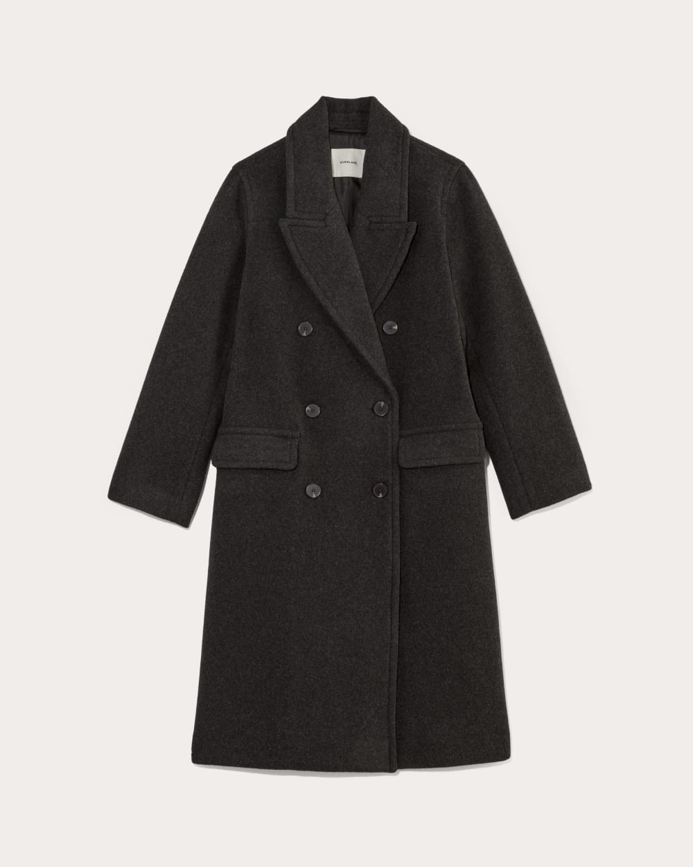 The Double-Breasted Coat in Wool | Heather Charcoal