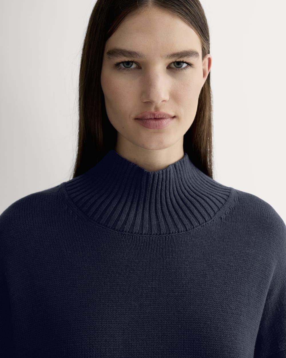The Boxy Turtleneck in Everyday Cotton | Navy