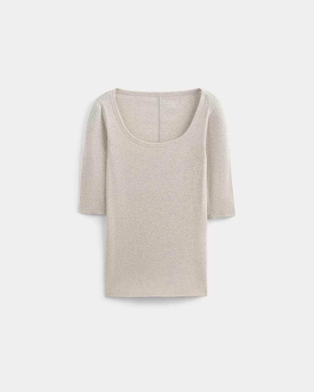 The Luxe Rib Scoop-Neck Tee | Heathered Oat
