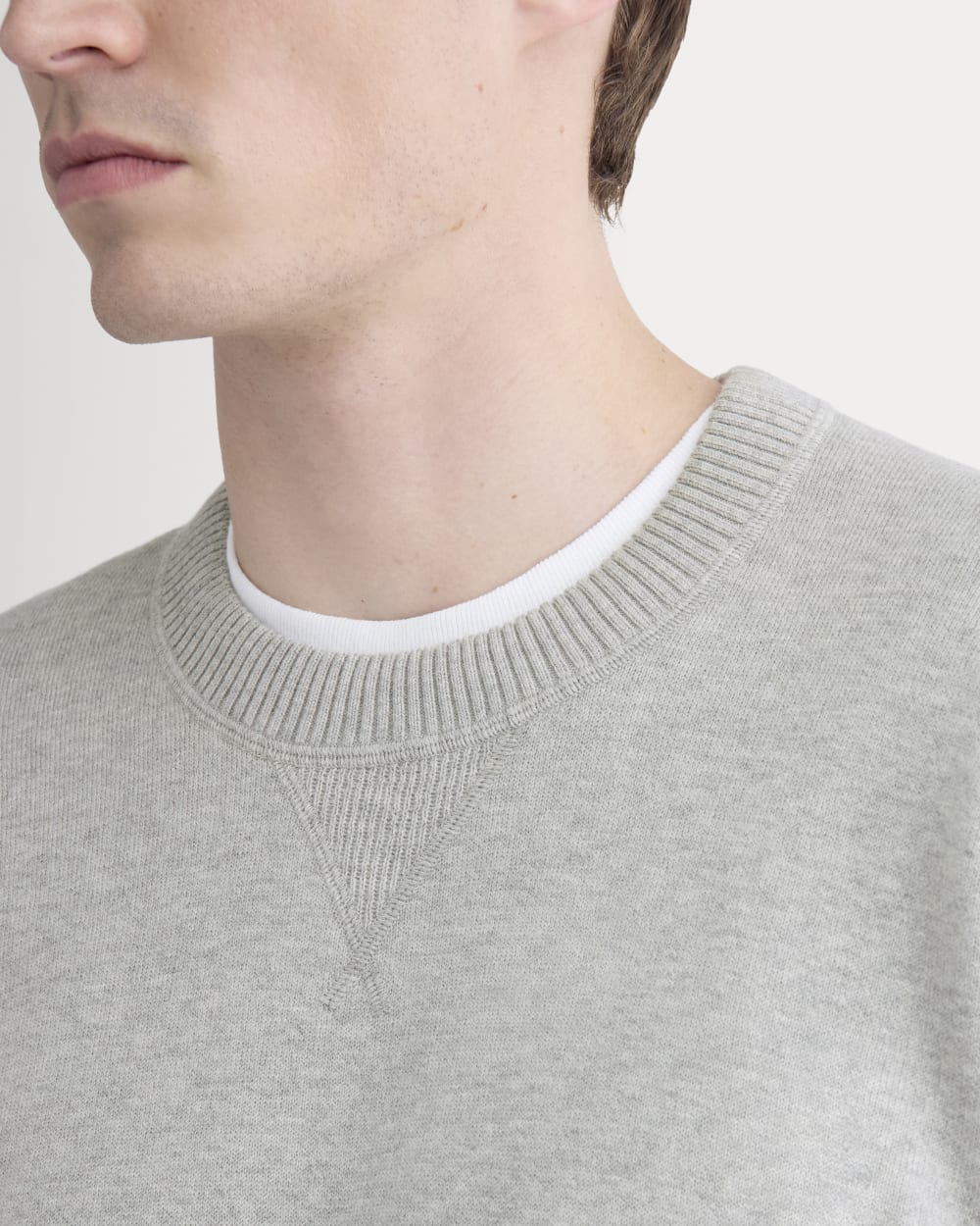 Luxe Merino Double-Knit Sweater |  Heathered Grey