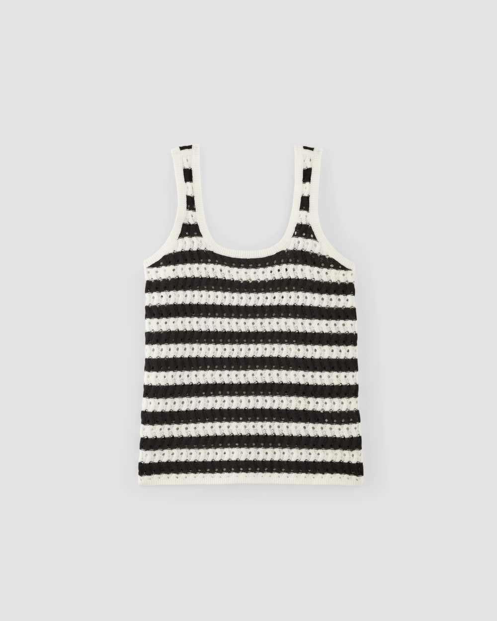 The Crochet Knit Tank | Bone / Black