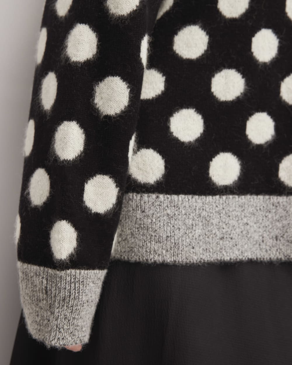 The Alpaca Polka Dot Oversized Crew | Black / Snow Polka Dot
