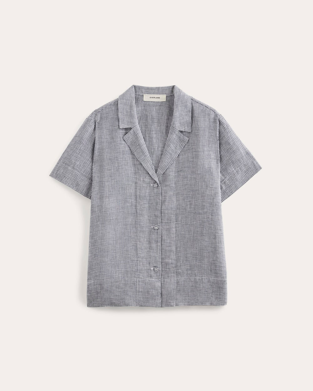The Notch Shirt in Linen | Midnight Navy Gingham