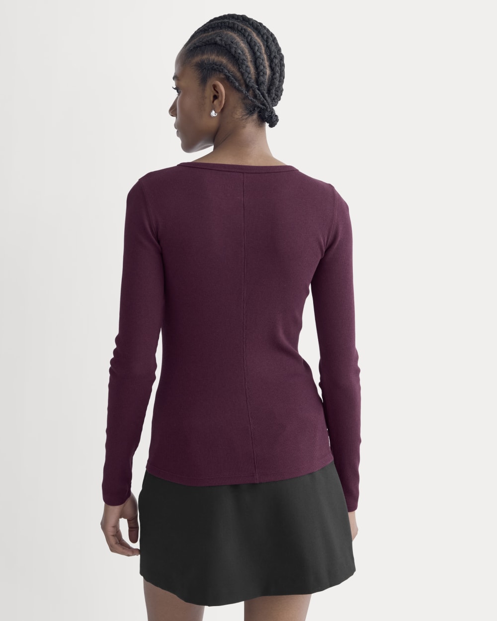 The Luxe Rib Long-Sleeve Crew | Heathered Port Royale