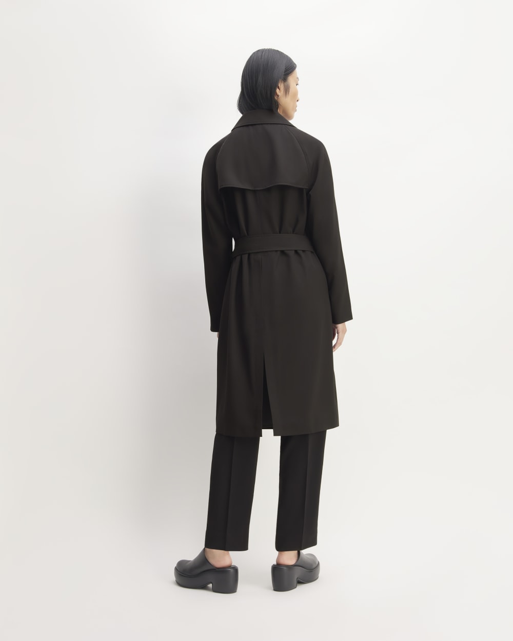 The Italian Wool Modern Trench | Black
