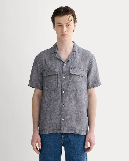 The Resort Shirt in Linen | Navy Chambray