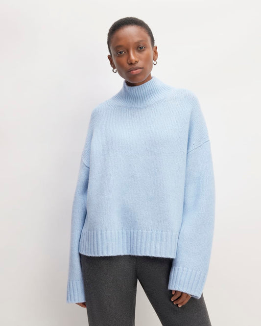 The Cloud Oversized Turtleneck | Chambray Blue