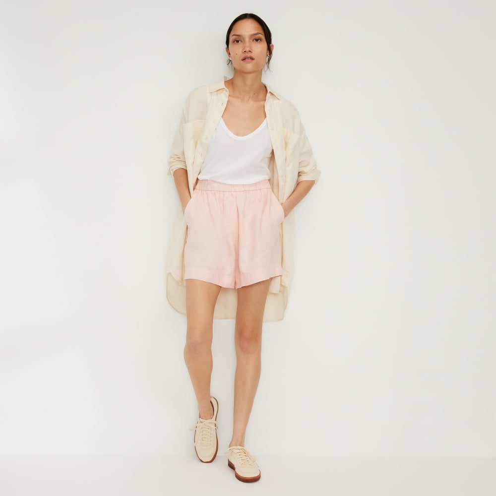 The Linen Boxer Short | Petal Pink