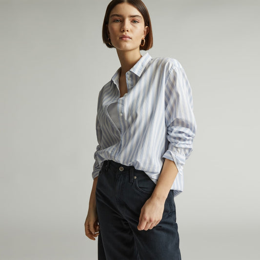 The Must-Have Shirt in Silky Cotton | Periwinkle / White