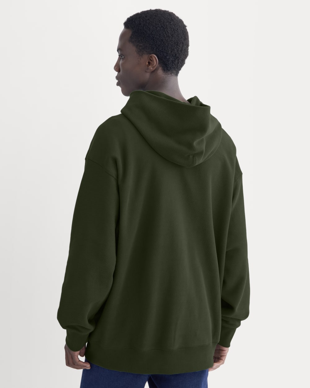 Twill Terry Jacquard Hoodie | Dark Forest