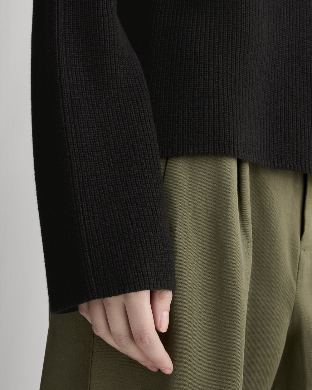 The Slouchy Funnel Neck in Everyday Cotton | Black