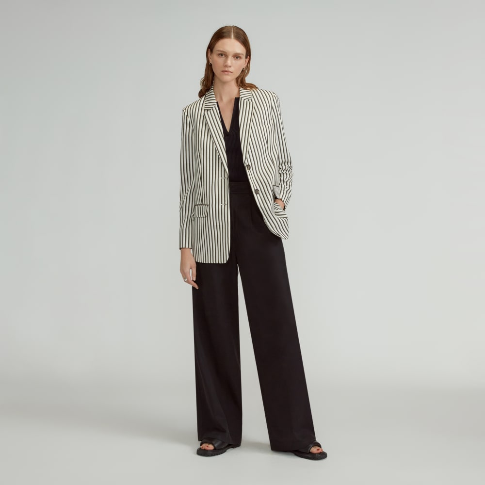 The Oversized Blazer in Buttersmooth | Ombre Stripe