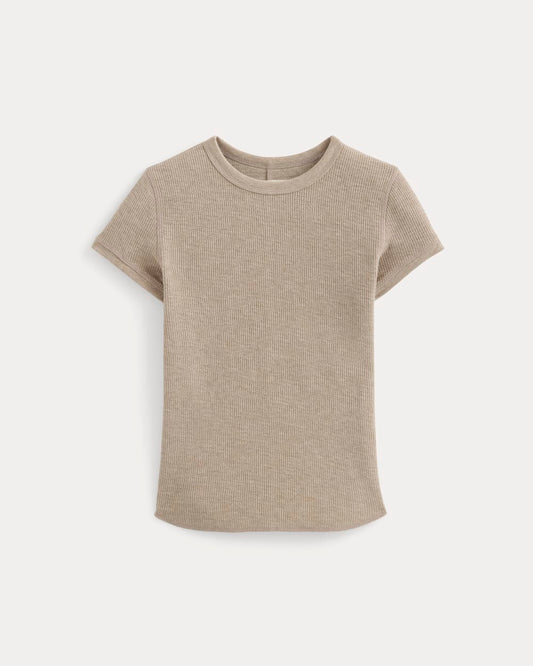 Shrunken Tee in Cozy Waffle | Heathered Oatmeal