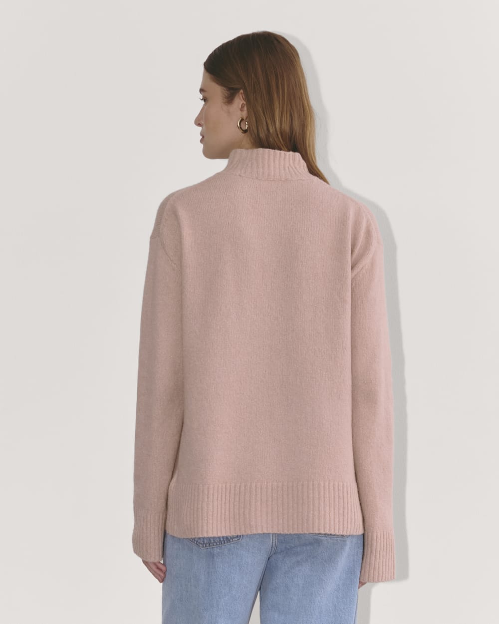 The Mockneck Sweater in Plush Cotton | Dusty Rose