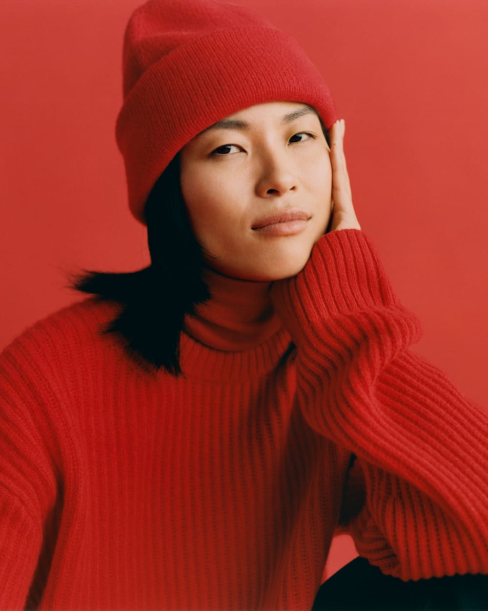 The Oversized Crew in Luxe Merino | Classic Red