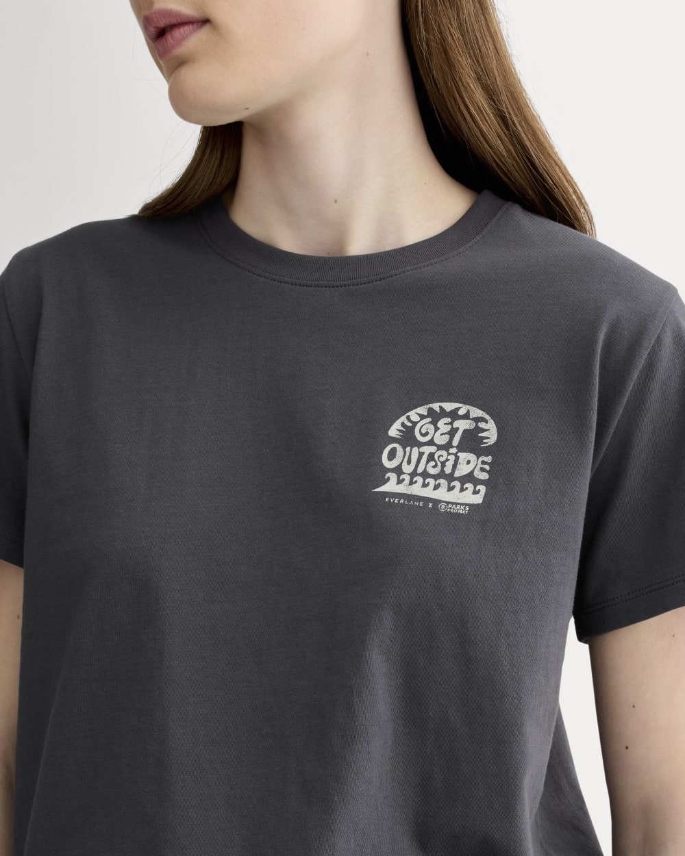 The Everlane x Parks Project Box-Cut Tee | Forged Iron / Natural