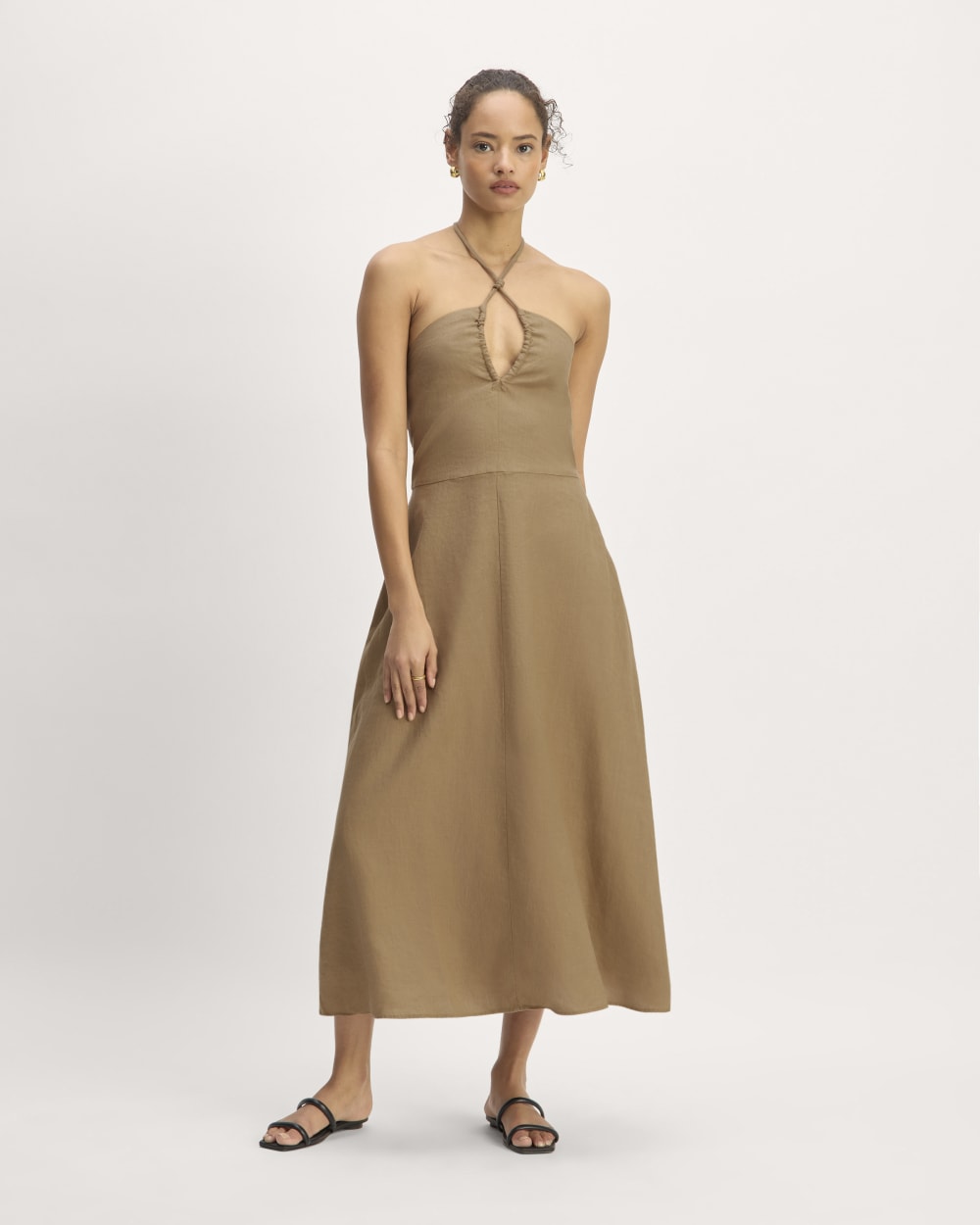 The Linen Halter-Neck Dress | Tiger's Eye