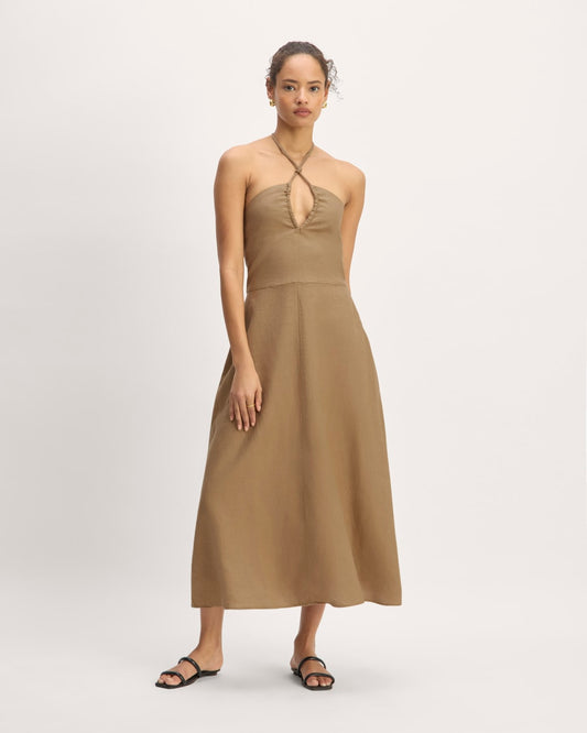 The Linen Halter-Neck Dress | Tiger's Eye