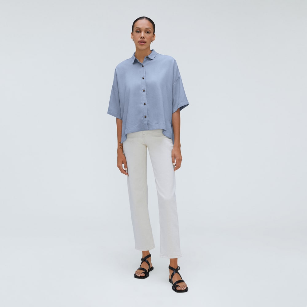 The Drapey Square Shirt | Blue Slate