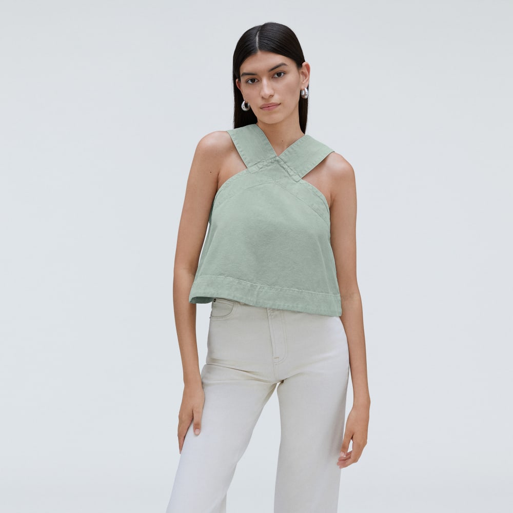 The Cross-Front Apron Top | Sea Glass