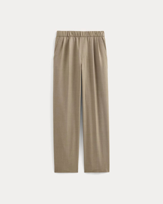 Pleated Trouser in Tailor Twill | Light Taupe