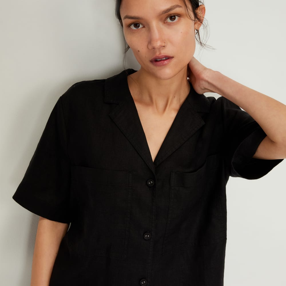 The Linen Workwear Shirt | Black