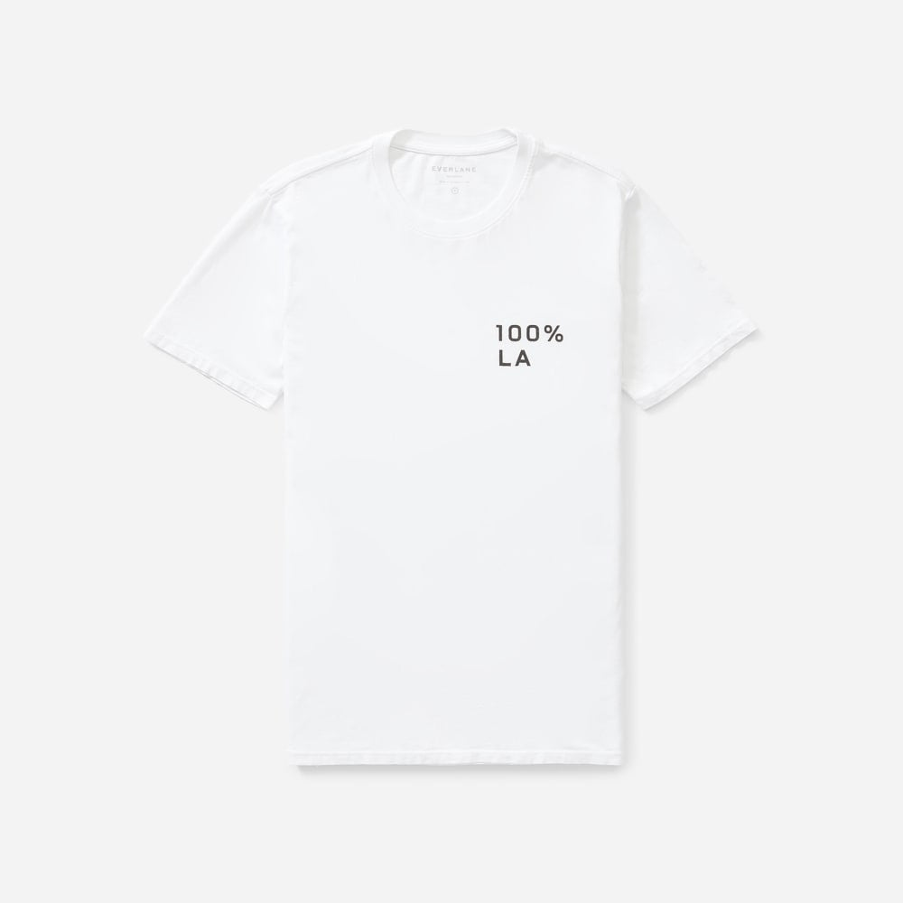 The 100% LA Cotton Box-Cut Tee | White / Black