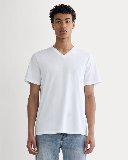 The Essential Organic V-Neck Tee | White