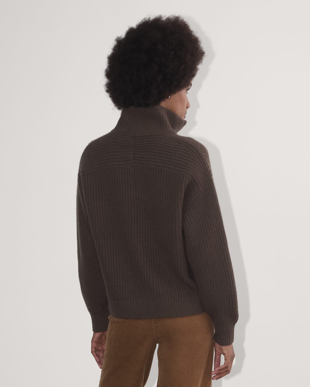 The Half-Zip Sweater in Luxe Merino | Earth Brown
