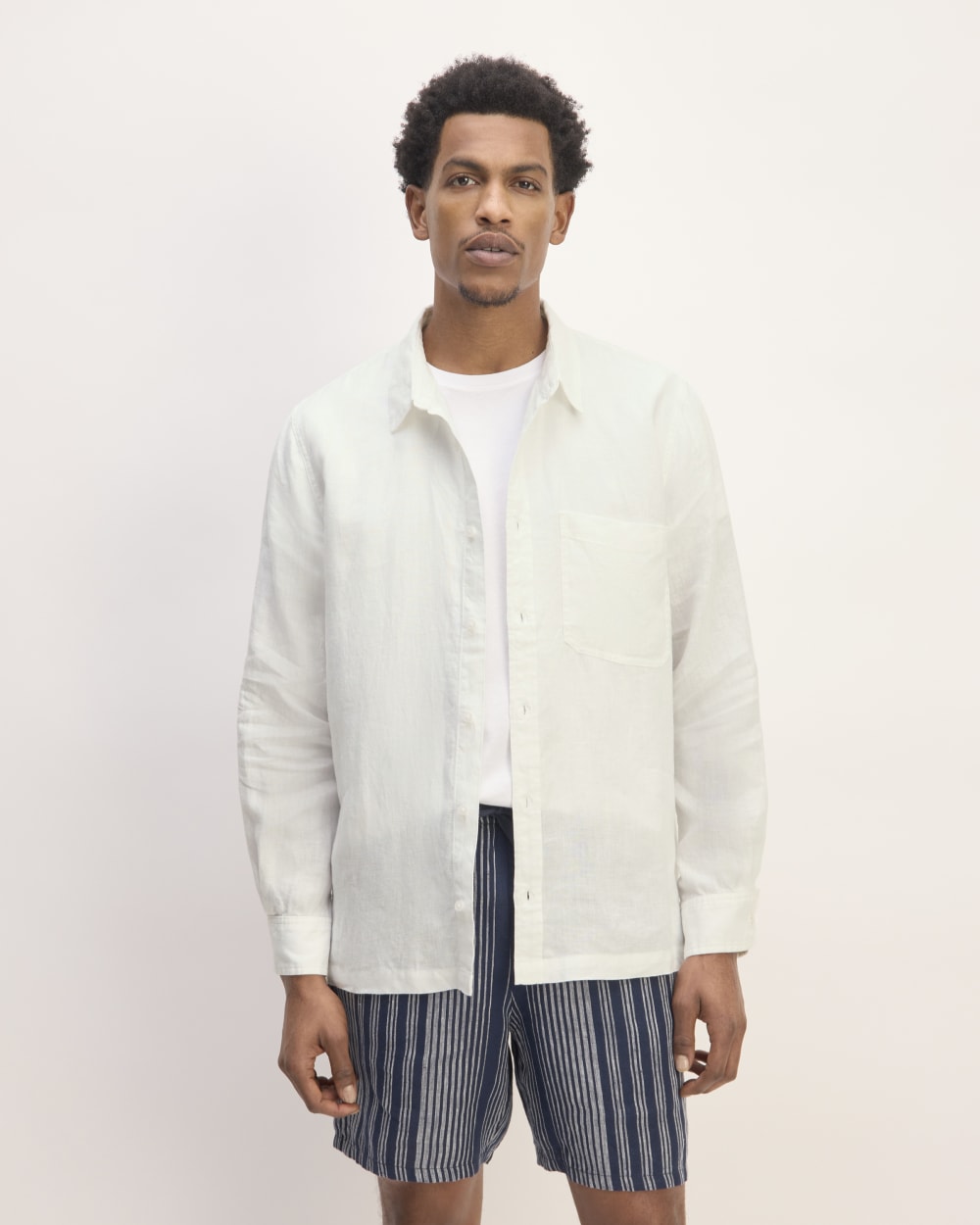 The Linen Straight Hem Shirt | White