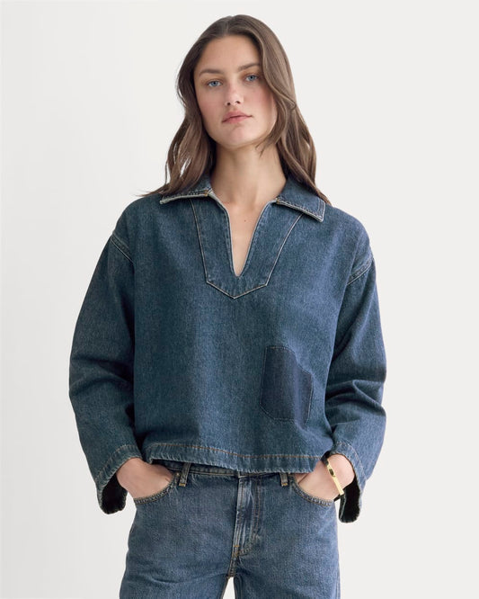 The Cropped Denim Tunic | Tungsten Blue Stone