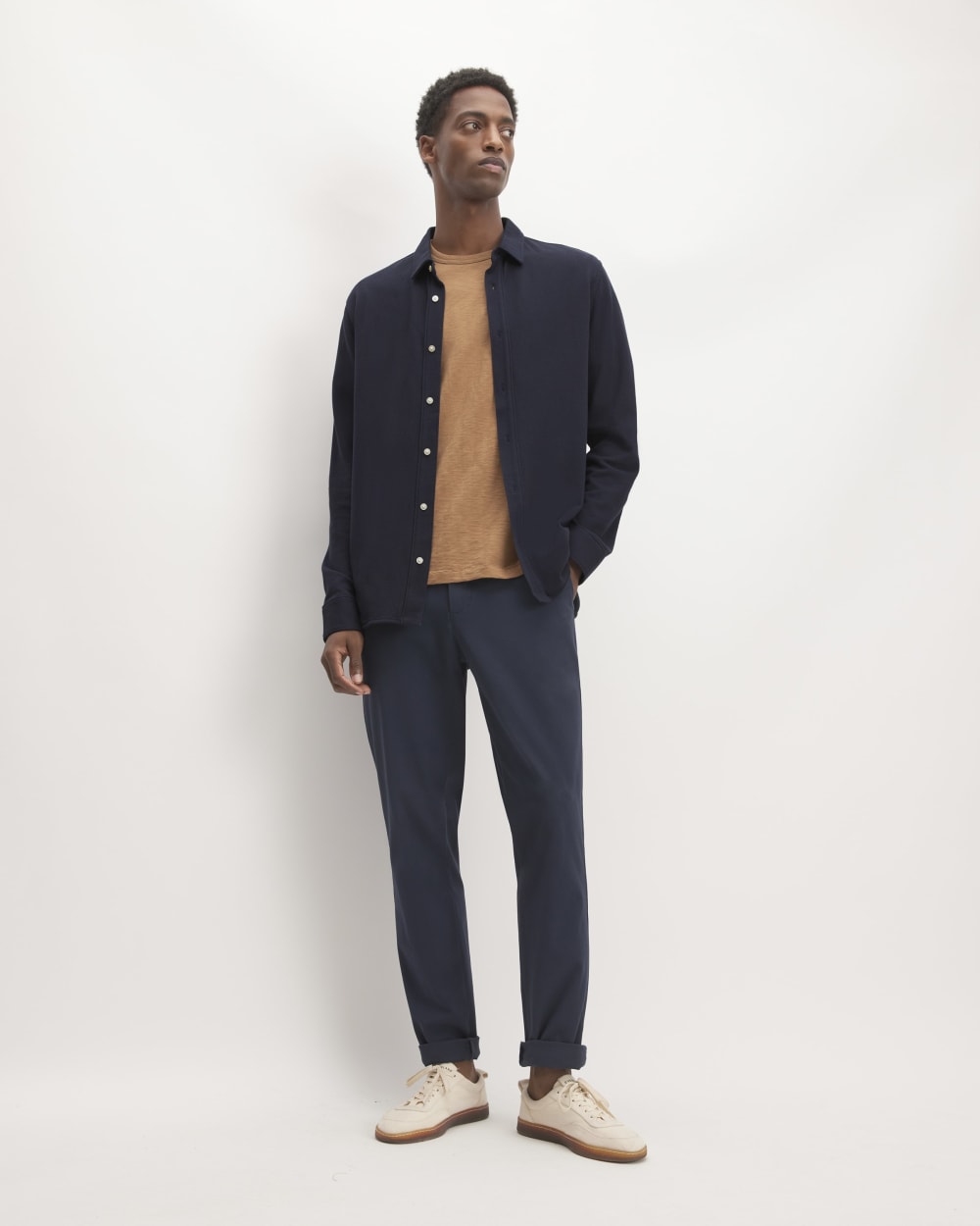 The Long-Sleeve Pique Shirt | Deep Navy