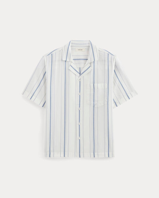 The Textured Resort Shirt | Bone / Dutch Blue