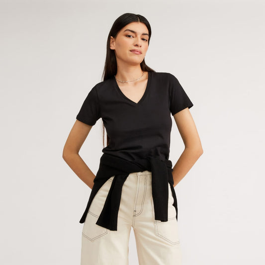 The Organic Cotton V-Neck | Black