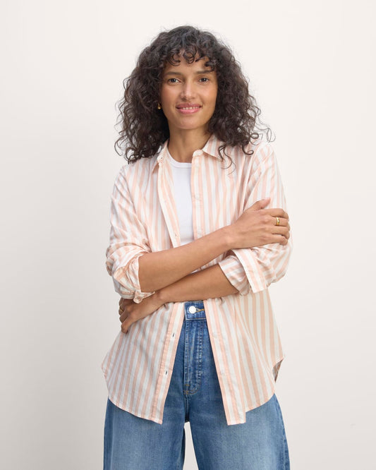 The Must-Have Shirt in Silky Cotton | Bone / Blush Pink